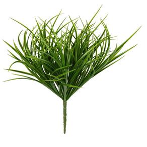 Arbusto de grama verde artificial de 16 cm revestido com UV, pacote com 3 unidades Vickerman
