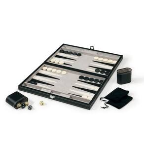 Conjunto de jogos de tabuleiro de gamão Mainstreet Classics 38 cm preto/branco