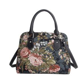 Bolsa Signare Fashion Canvas/Tapeçaria Convertible Floral Peony