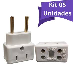 Kit 05Un Adaptador Tomada 10 E 20 Amperes Bi Volt