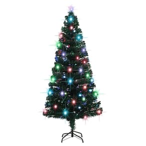 Árvore de Natal vidaXL 1,5 m verde com fibra óptica/luzes LED