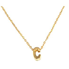 Colar Cordão Letra Inicial C Lembrancinha Folheado Ouro 18k