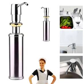 Dosador Dispenser Aço Inox de Bancada para Sabão Líquido e Detergente 25cm