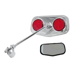 Retrovisor Espelho Bicicletas, Cromadoc/Refletor Pentagonal