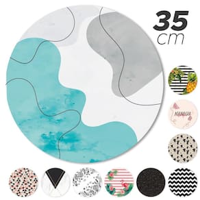 Kit 2 Peças Jogo Americano Base Redonda Mdf Sousplat Ondas