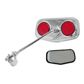Retrovisor Espelho Bicicletas, Cromadoc/Refletor Pentagonal