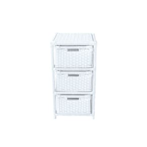 Gaveteiro Fibra Sintética 3 Gavetas 30X30X57 Branco