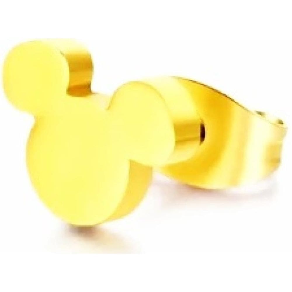 Brinco Pequeno Mickey Folheado A Ouro 18k