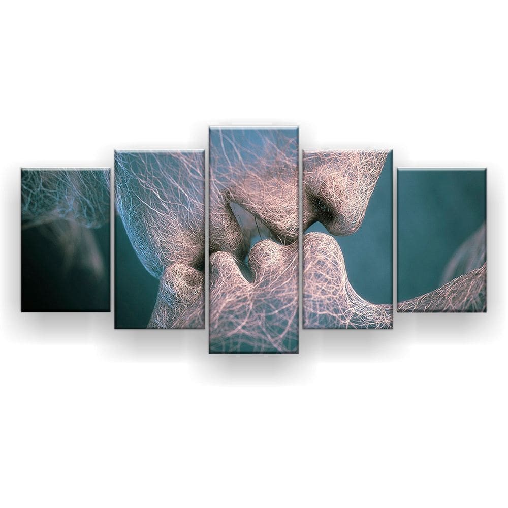 Quadro Decorativo Beijo Genético 129x61 5 Peças