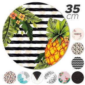 Kit 2 Peças Jogo Americano Base Redonda Mdf Sousplat Abacaxi