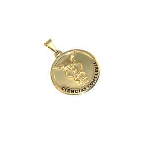 Pingente Medalha Contabilidade Contábil Folheado Ouro 18k