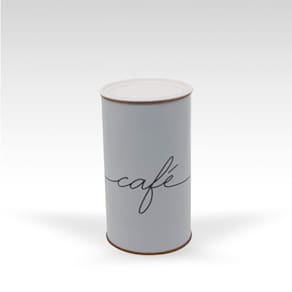 Lata Branca Café Cursiva Porta Mantimento Linda 500Grs Capac
