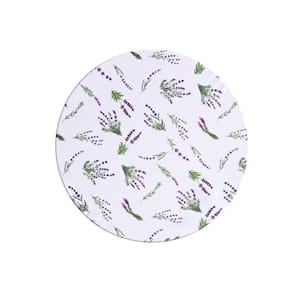 Sousplat Estampado Allegra 2 Peças Capa E Base Mdf 35cm Diâmetro 100% Poliéster - Lavanda