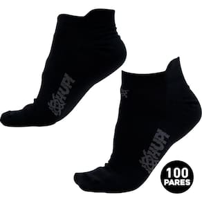 Meia HUPI Casual Invisível Algodão Preto M - Kit 100 Pares