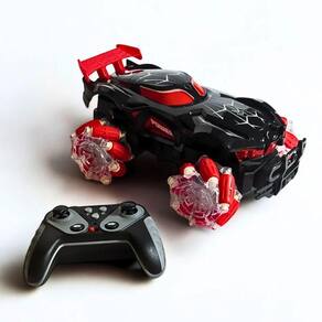 Carro Elétrico Com Controle Remoto Preto Acrobático Led