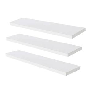 Kit 3 Prateleiras Mdf Branca 30Cmx15Cm Suporte Invisível