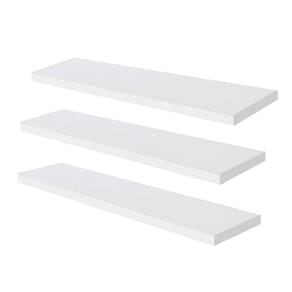 Kit 3 Prateleiras Mdf Branca 30Cmx15Cm Suporte Invisível