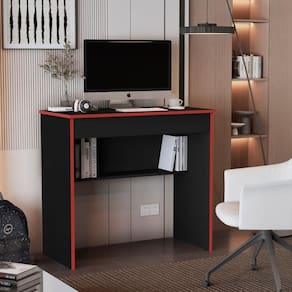 Mesa Escritório 1 Gaveta Castrovillari Preto Vermelho