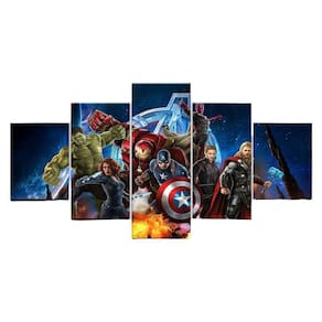 Quadros Decorativos 5 Peças Vingadores Guerra Infinita