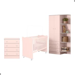 Jogo Quarto Infantil Los Angeles Rosa Acetinado