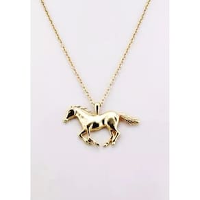Cordão Colar Country Cavalo Folheado A Ouro 18k