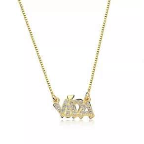 Colar Cordão Gargantilha Vida Strass Folheado 18k