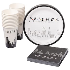 Conjunto de utensílios de festa Silver Buffalo Friends New York, pacote com 60