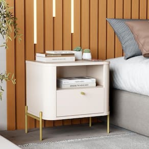 Mesa De Cabeceira Sweet Dreams Off White Dourado