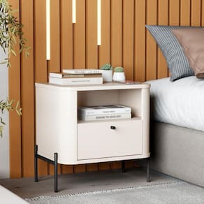 Mesa De Cabeceira Sweet Dreams Off White Preto