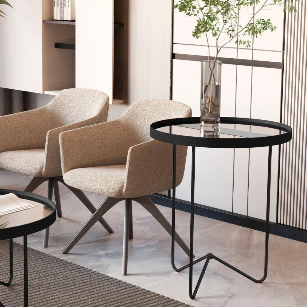 Mesa Lateral Bucareste Preto Preto Fosco