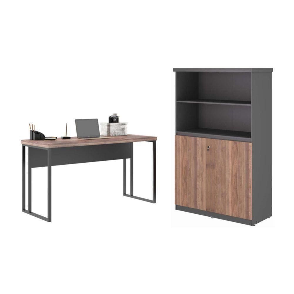 Mesa 1,20 Com Estante Noce Preto