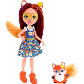 Boneca Mattel Enchantimals Felicity Fox com Flick de 15 cm de 3 a 8 anos