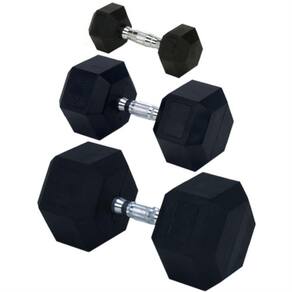 Haltere Champion Barbell Encapsulado em Borracha Hex 2,27 kg (cada)