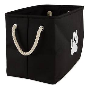 Caixa de armazenamento para animais de estimação Bone Dry, dobrável, preta, retangular média