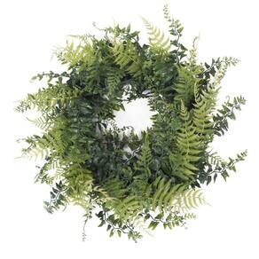 Coroa de flores de samambaia e grama verde artificial de 18 cm - Vicker