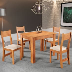 Mesa de Jantar 4 Lugares Neide Marrom/Nude 26292 - Pnr Móveis