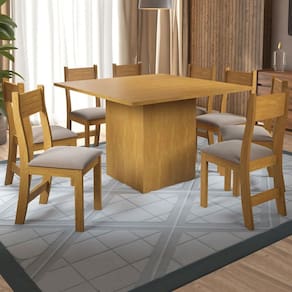 Mesa de Jantar 8 Lugares Carpa Marrom/Clay - Pnr Móveis