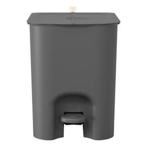 Lixeira De Piso Square Pedal Plastico 12l 32x27x22cm - Cinza