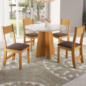 Mesa de Jantar 4 Lugares Norah Marrom/Blonde/Fume - Pnr Móveis