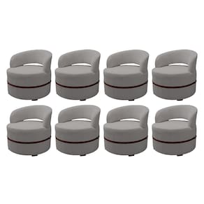 Kit 8 Poltronas Decorativa Luana Estofada para Sala Linho Cinza