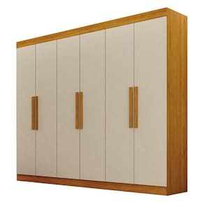 Guarda Roupa Casal 6 Portas Canadá Cinamomo Off White – Leifer Móveis