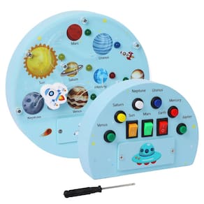 Tema espacial Busy Board TQJ Montessori para crianças de 1 a 3 anos