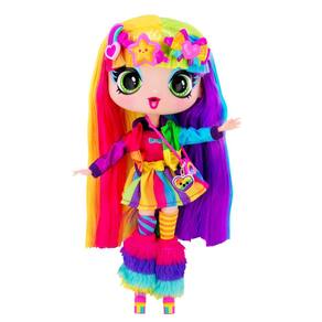 Doll Decora Fashion Girlz de 11 polegadas com cabelo arco-íris e adesivos
