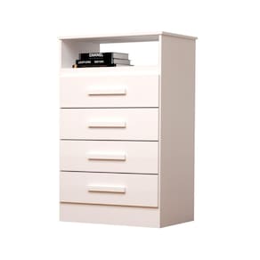 Cômoda Infantil Haiti 4 Gavetas e Nicho Superior 100% MDF - Linhamobília