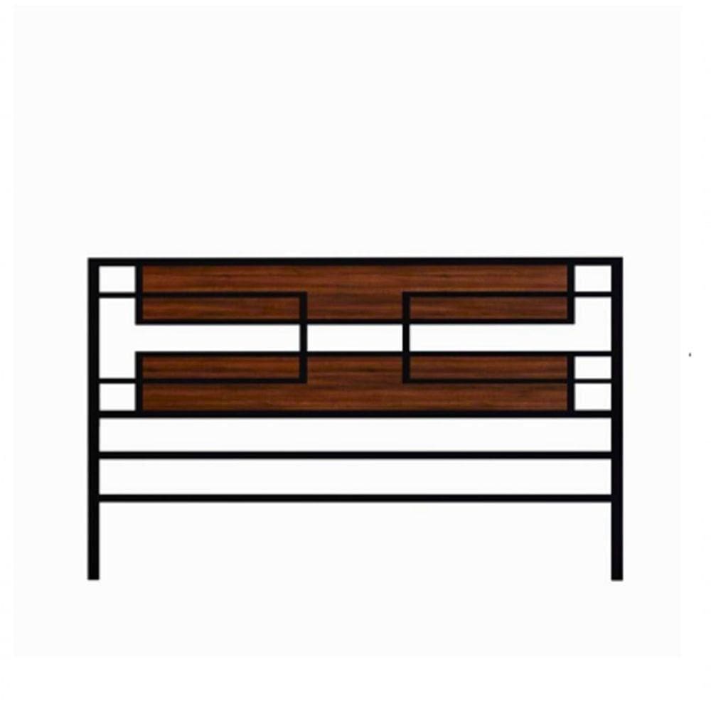 Cabeceira Cama Aço Ferro Metal Robusto Cor Preto Mdf Escuro Largura 140 Cm Estilo Industrial Cb-03