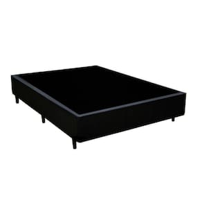Cama Box Blindado Viúva King Design Sintético Preto 128x188x40