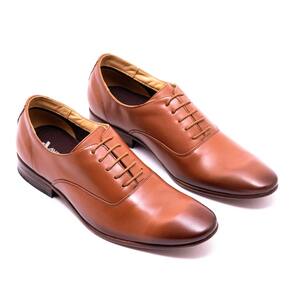 Sapato Social Masculino Oxford Couro Sola Couro Fecho Cadarço Sapato Conforto