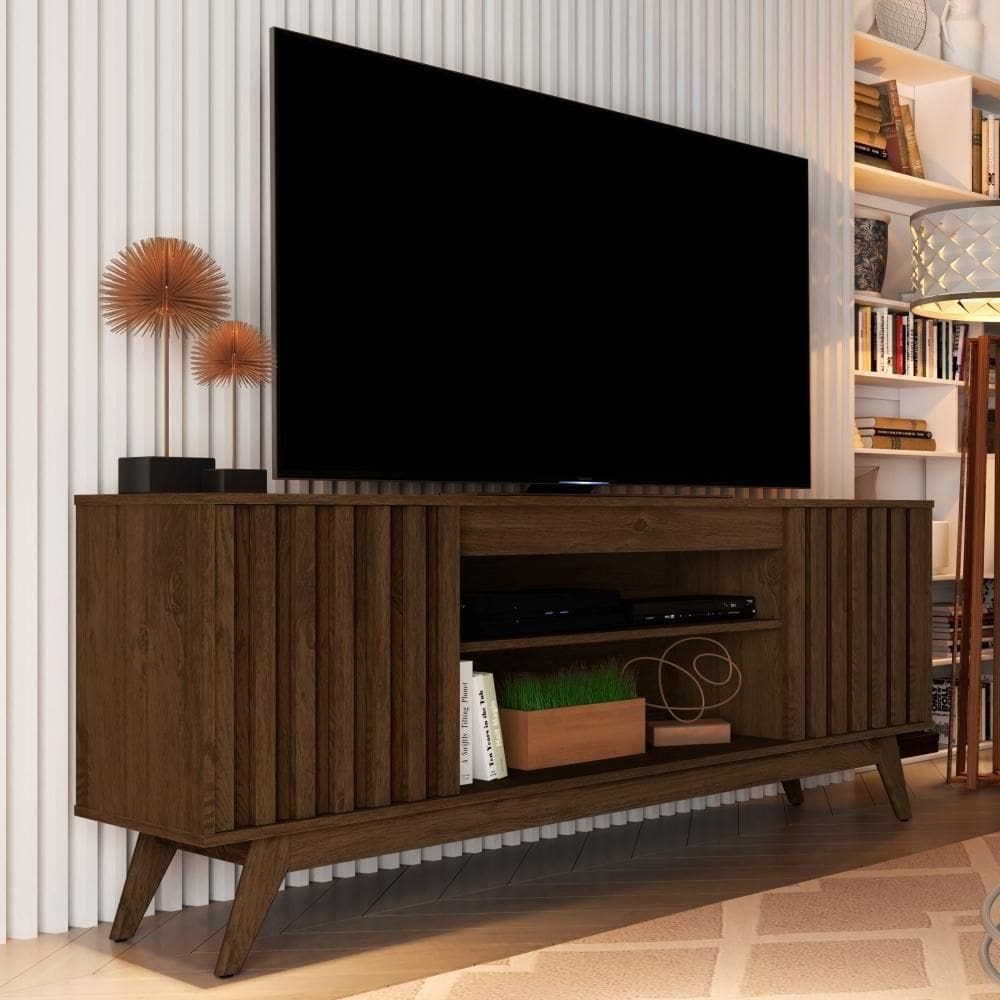 Rack Para Ucrania 2 Portas Ripado Cedro