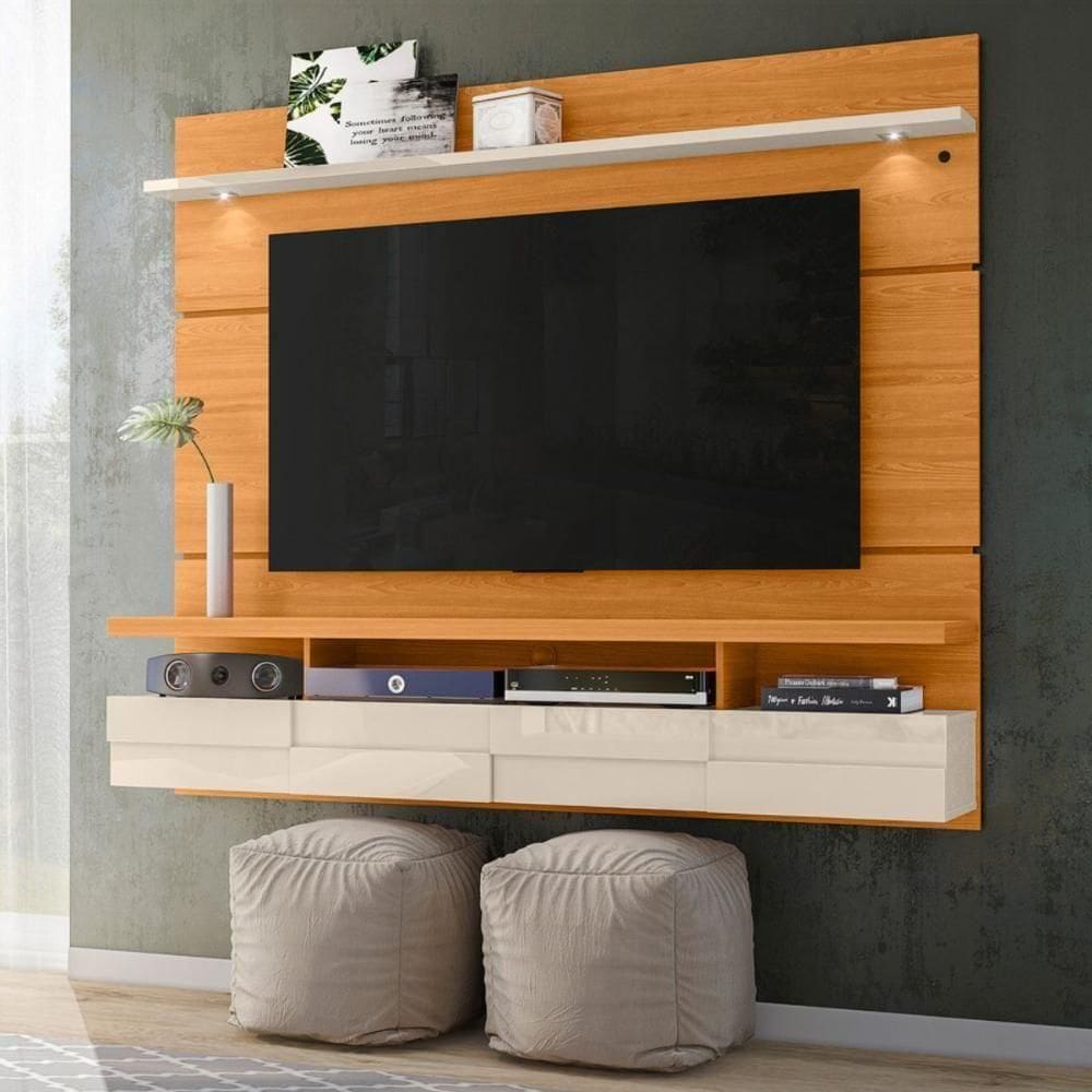 Painel Home Com Portas Basculantes Cinamomo Off White