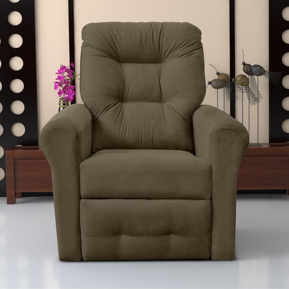 Poltrona Reclinável Para Descanso Thalia Suede Cappuccino